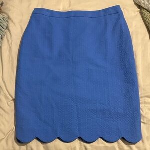 Talbots Vibrant Blue Pencil Skirt with Scalloped Hem